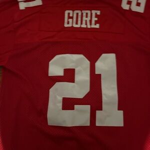 Frank Gore Reebok San Francisco 49ers NFL Authentic On-Field  Red Jersey Sz 52